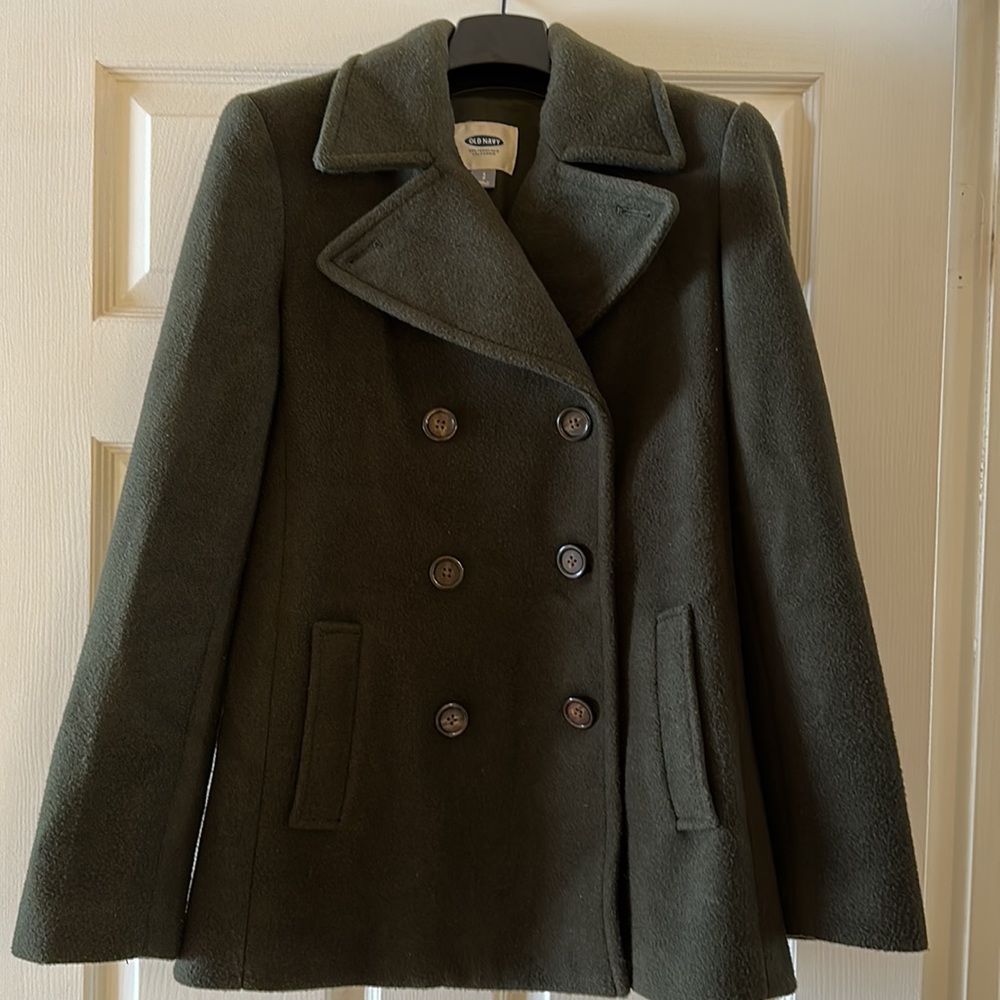 Army Green Short Peacoat